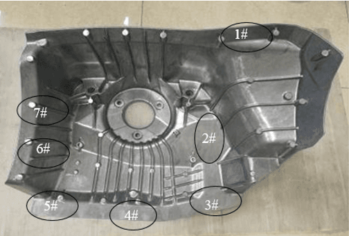 Shock Tower Sampling Locations