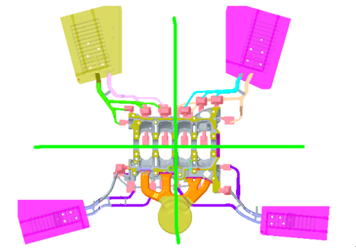 overflow and exhaust system with toothed chill vents