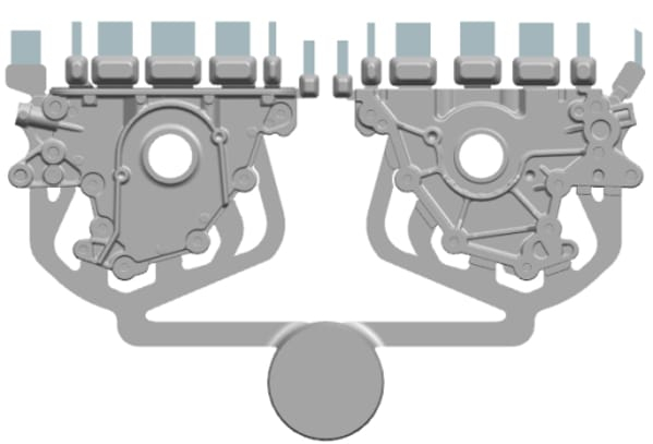 Front oil seal flange in aluminum die casting
